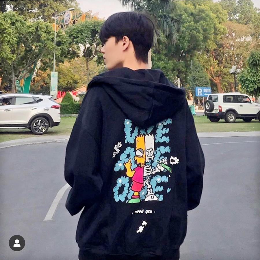 [HCM]Áo khoác nỉ ngoại hoodie dây kéo dáng rộng  KC077  phong cách hot  Hàn Quốc  WE ARE ONE