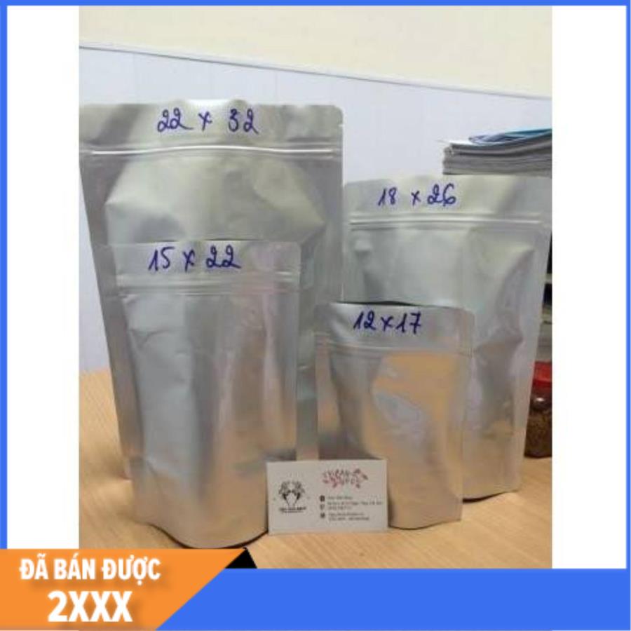 1kg túi zip bạc( túi zipper đáy đứng, túi trà sữa)