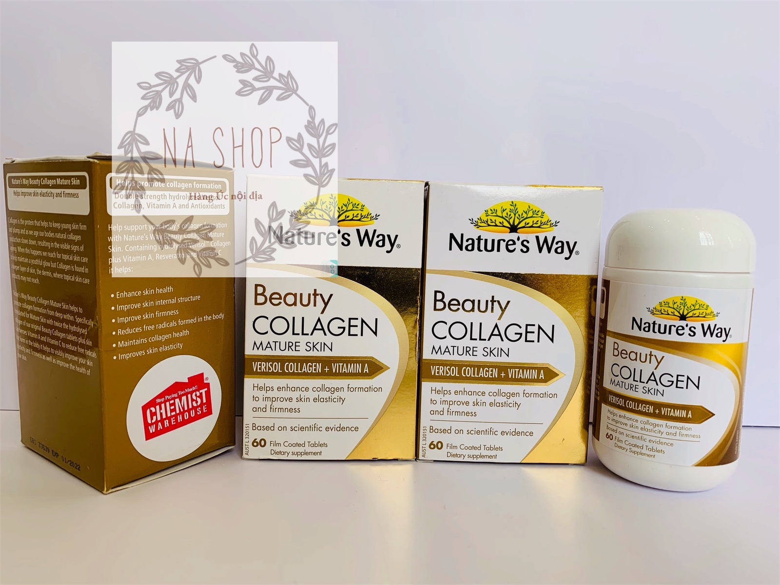 Viên uống Collagen dành cho da lão hóa - Nature's Way Beauty collagen Mature skin (60 viên)