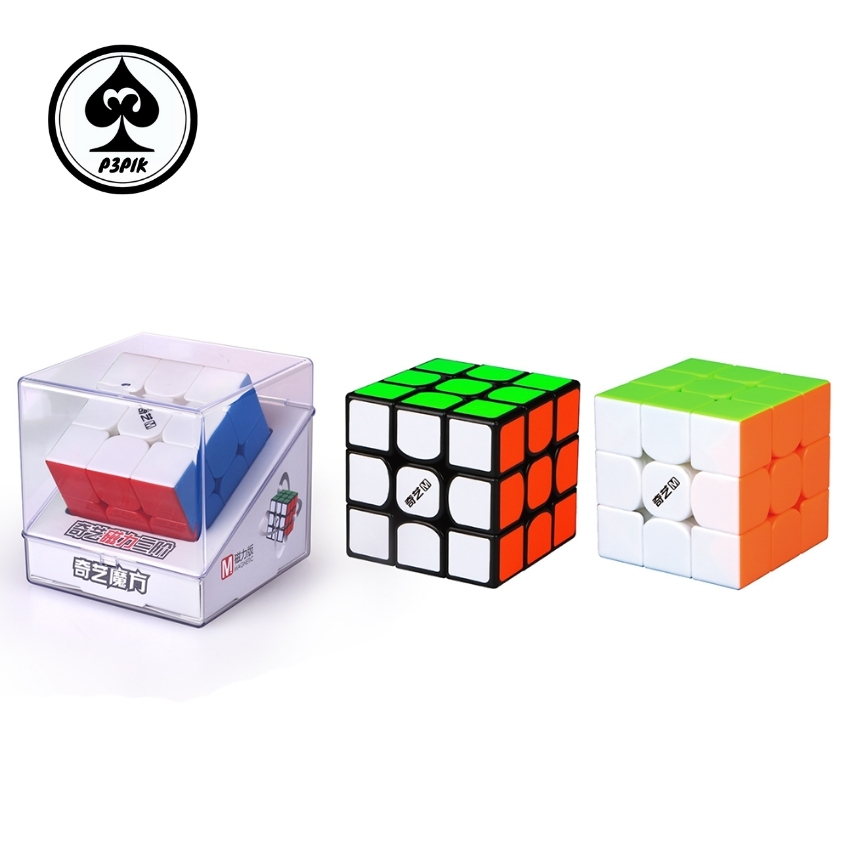 Rubik 3x3 nam châm qiyi ms magnetic stickerless rubik 3 tầng siêu mượt - tặng giá đỡ rubik