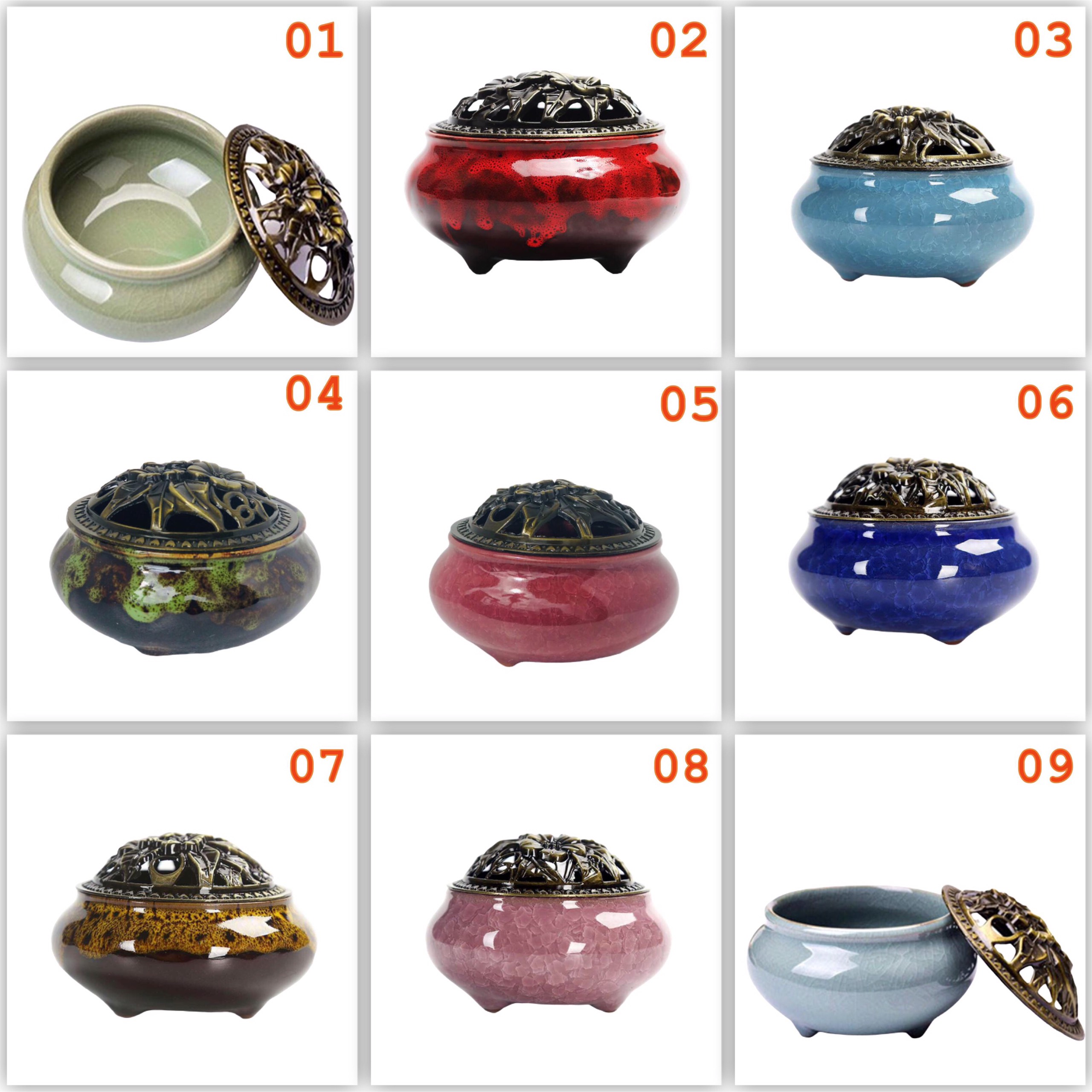 [15 mẫu ] Lư xông trầm hương đỉnh đốt nhang gốm sứ shop Thiên Phúc Scent