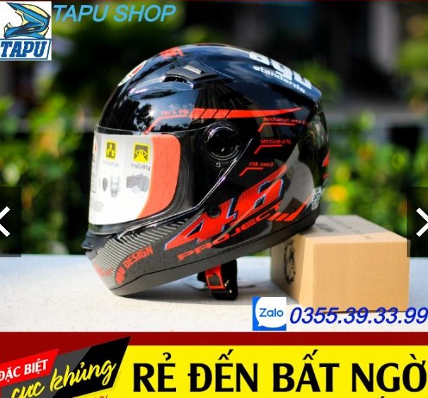 Mũ bảo hiểm Fullface AGU Tem 46 Đỏ tặng kèm túi đựng nón