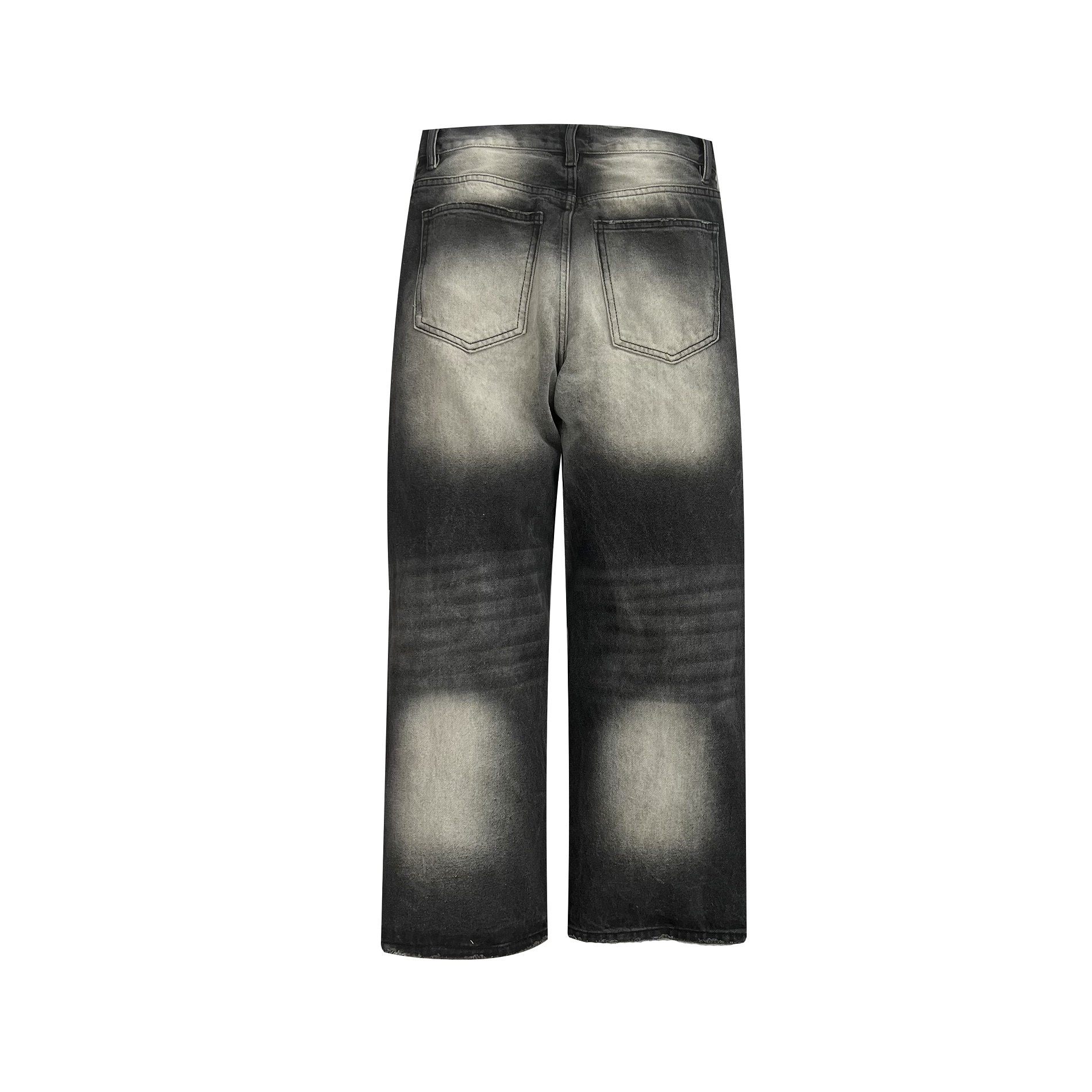 Quần jean baggy KAWSTEE chất liệu jean wash trắng kem