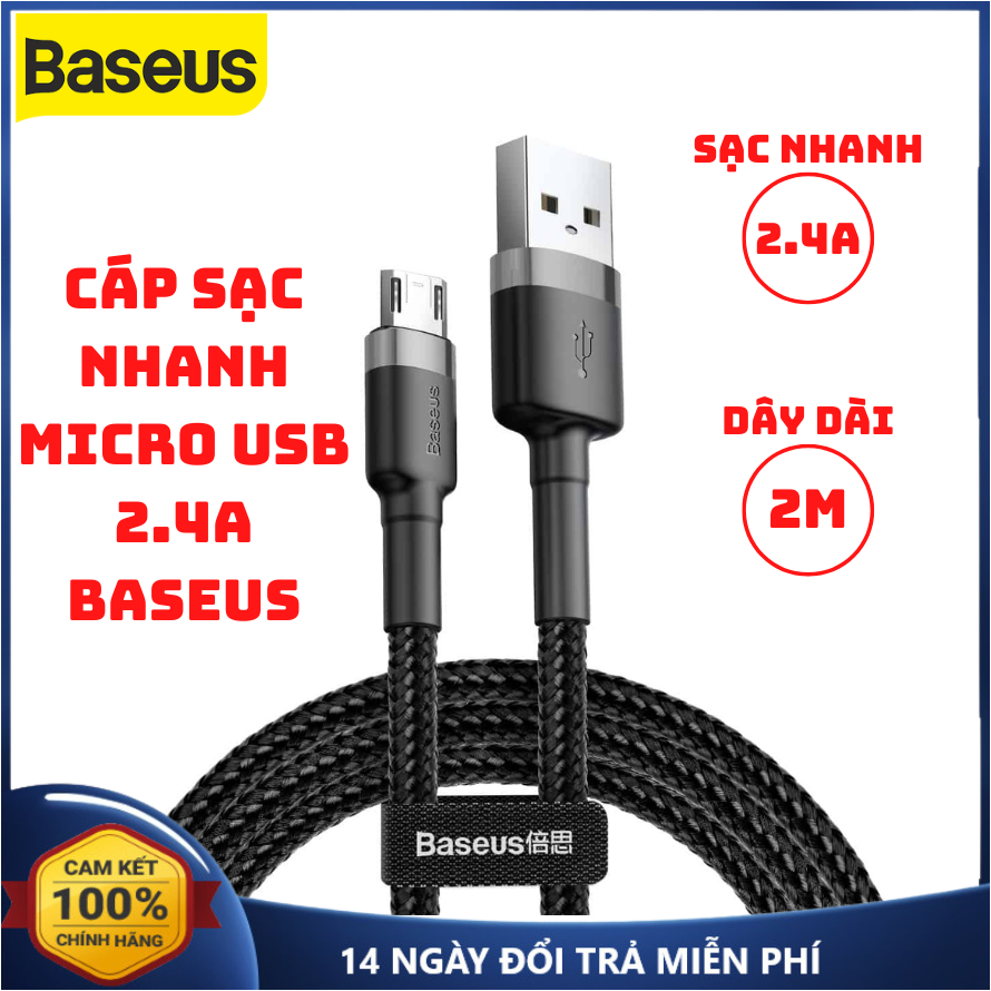 Cáp sạc nhanh micro usb 2.4a baseus dây sạc nhanh micro usb bọc dù cáp sạc nhanh micro usb bọc dù