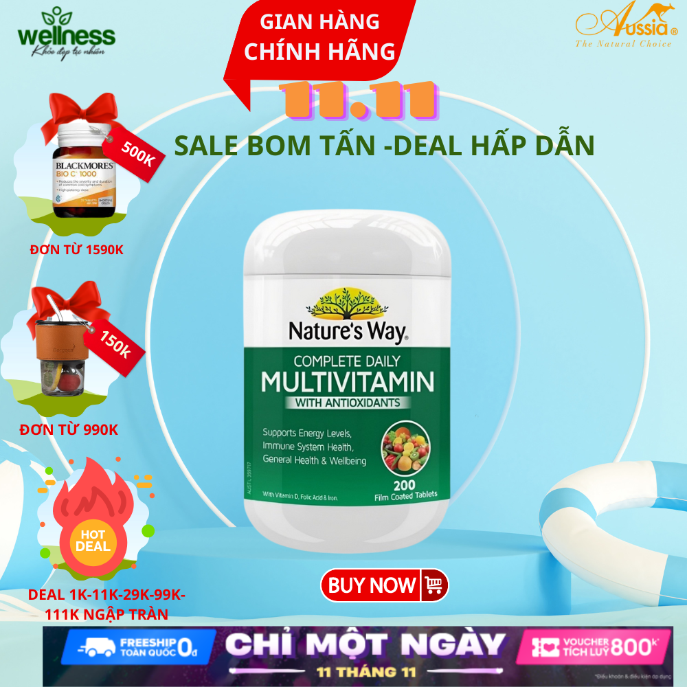 Vitamin Tổng Hợp Úc Nature’s Way Complete Daily Multivitamin - 200 Viên