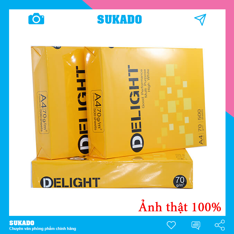 Giấy a4 delight 70gsm 500 tờ sukado