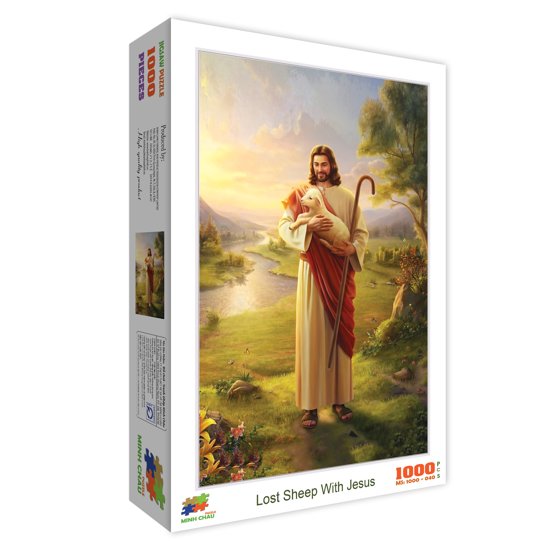 Bộ tranh xếp hình cao cấp 1000 mảnh Lost Sheep With Jesus 50x80cm