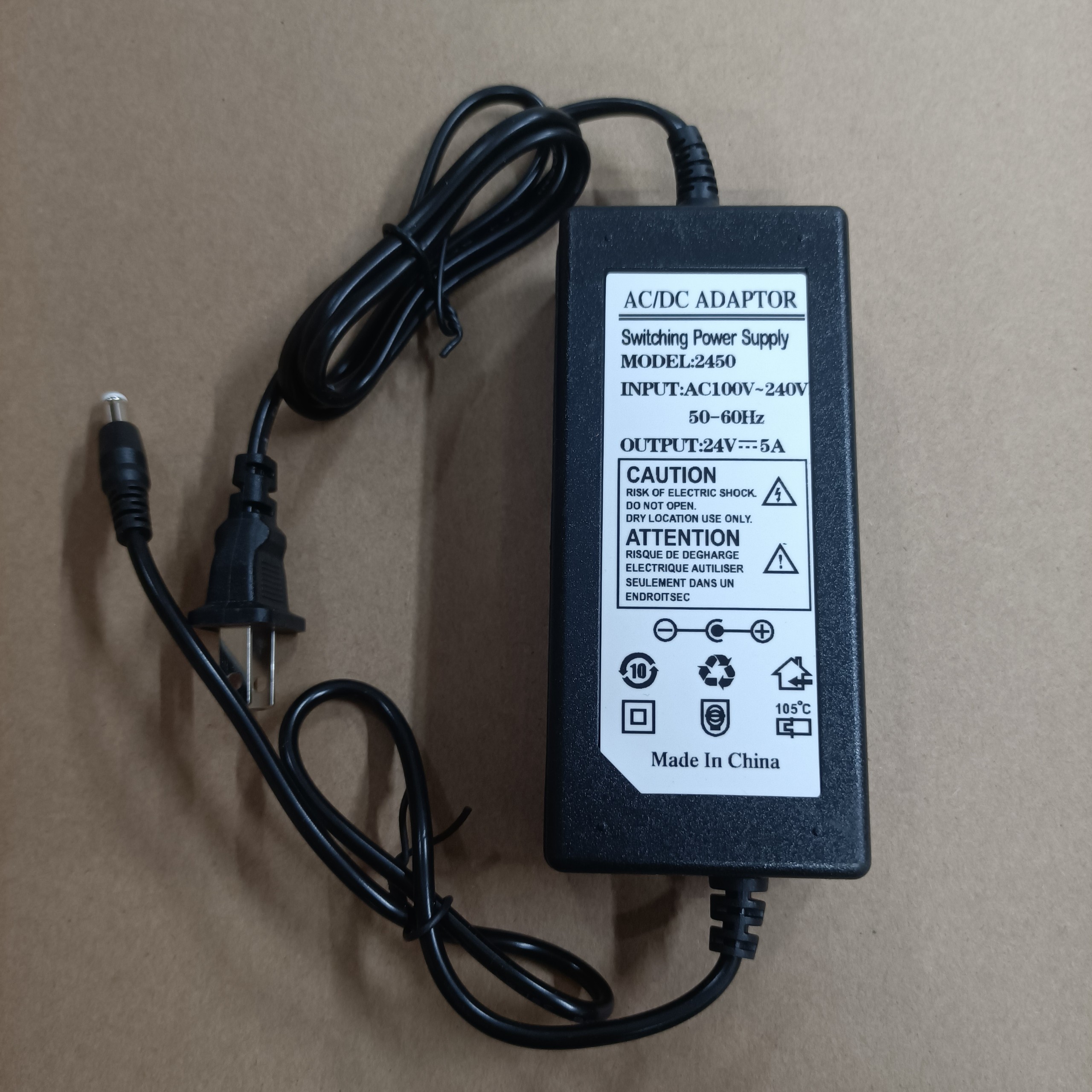 Nguồn 24V 5A, adapter 24V 5A dùng cho thiết bị camera, máy in, máy bơm