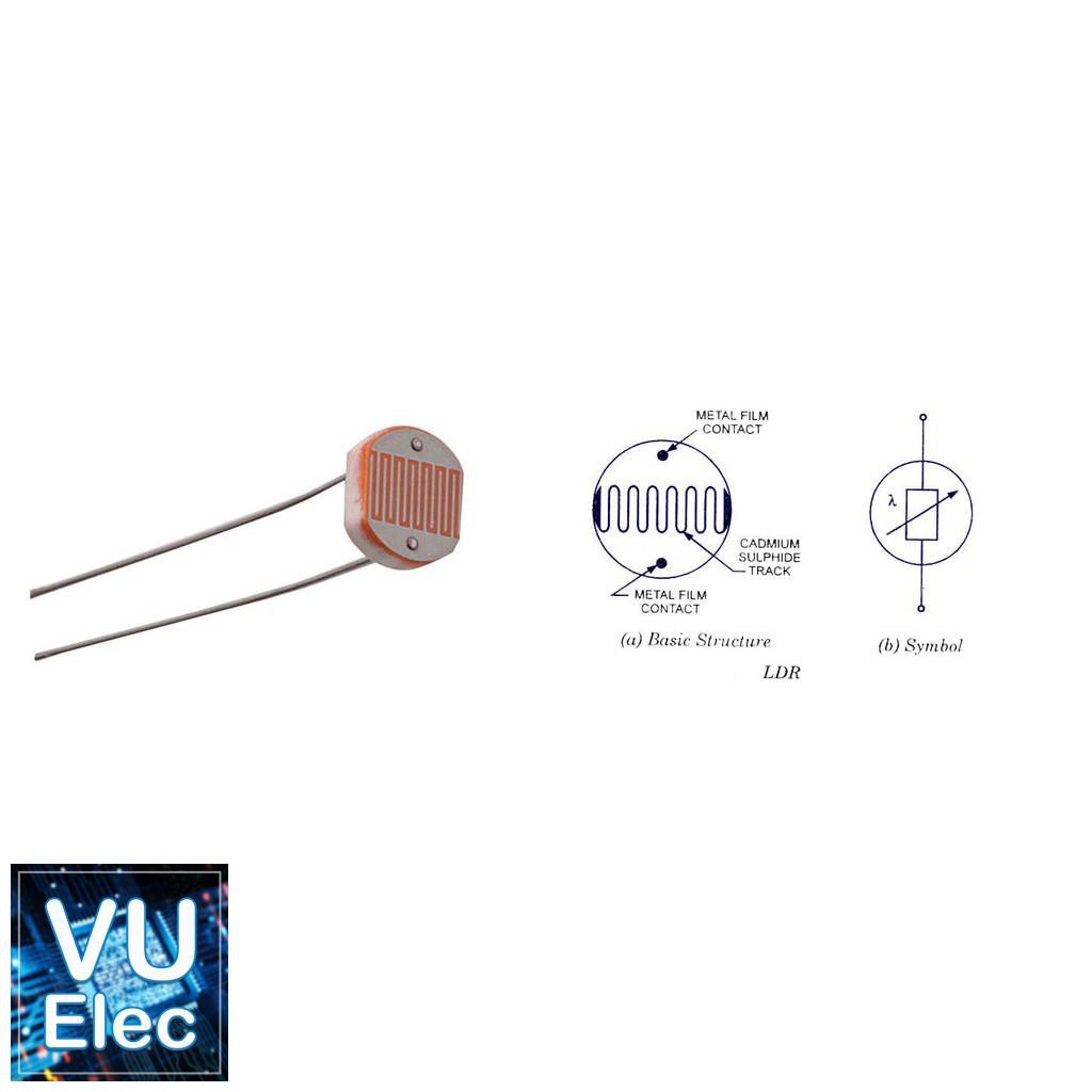Bộ 5 cảm biến ánh sáng 5mm - quang trở cds