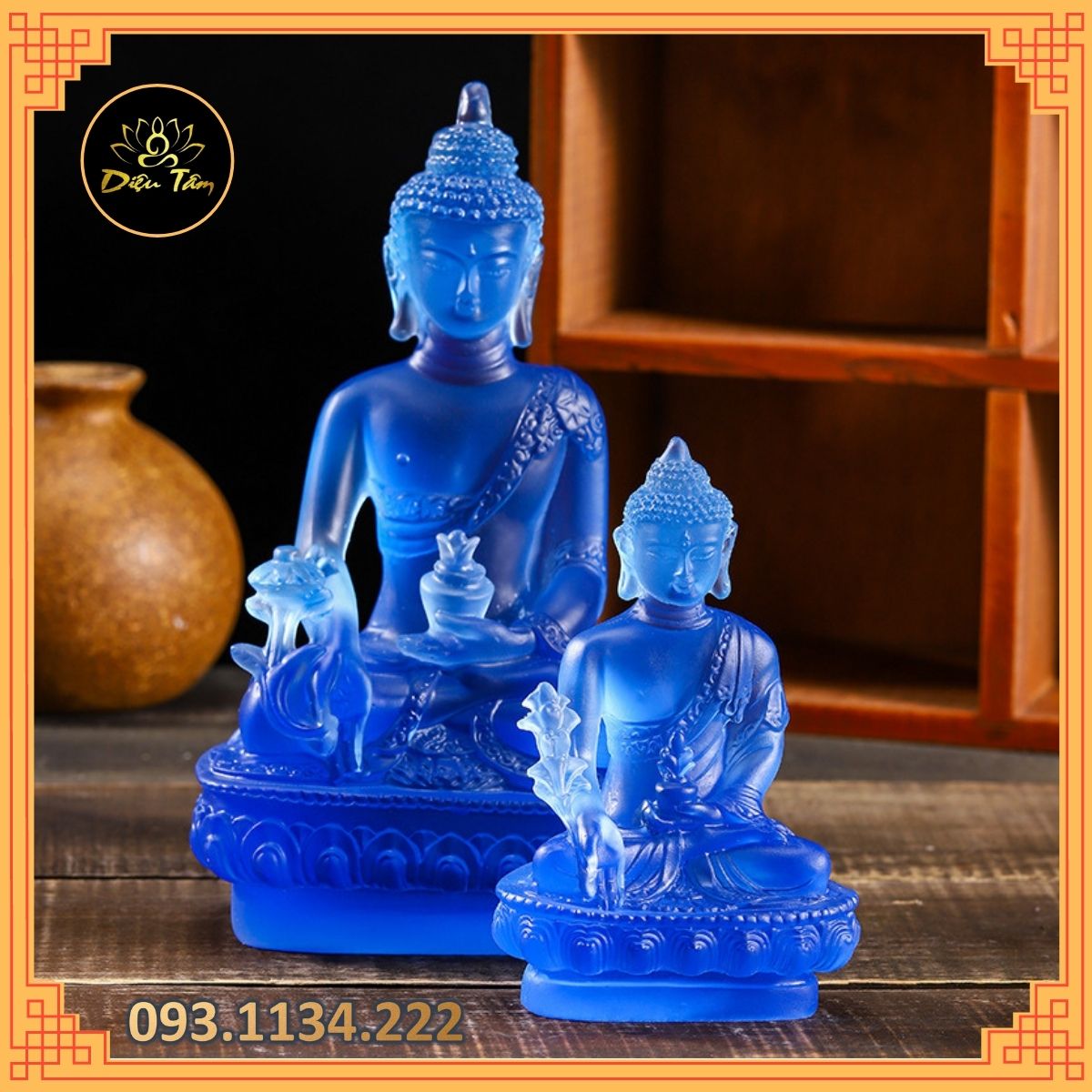 Tượng phật dược sư giả lưu ly cao 12cm và 19cm tượng mật tông đồ thờ cúng
