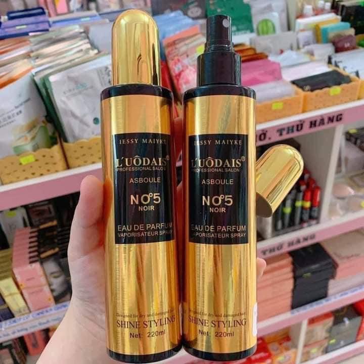 Xịt dưỡng tóc l'uôdais no5 hương nước hoa pháp 220ml