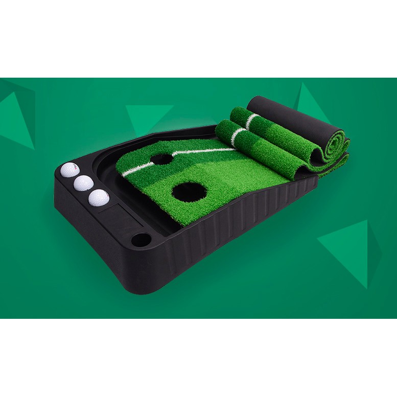 Set tập golf tại nhà gồm 1 thảm nhựa 1 gậy putter và 3 banh