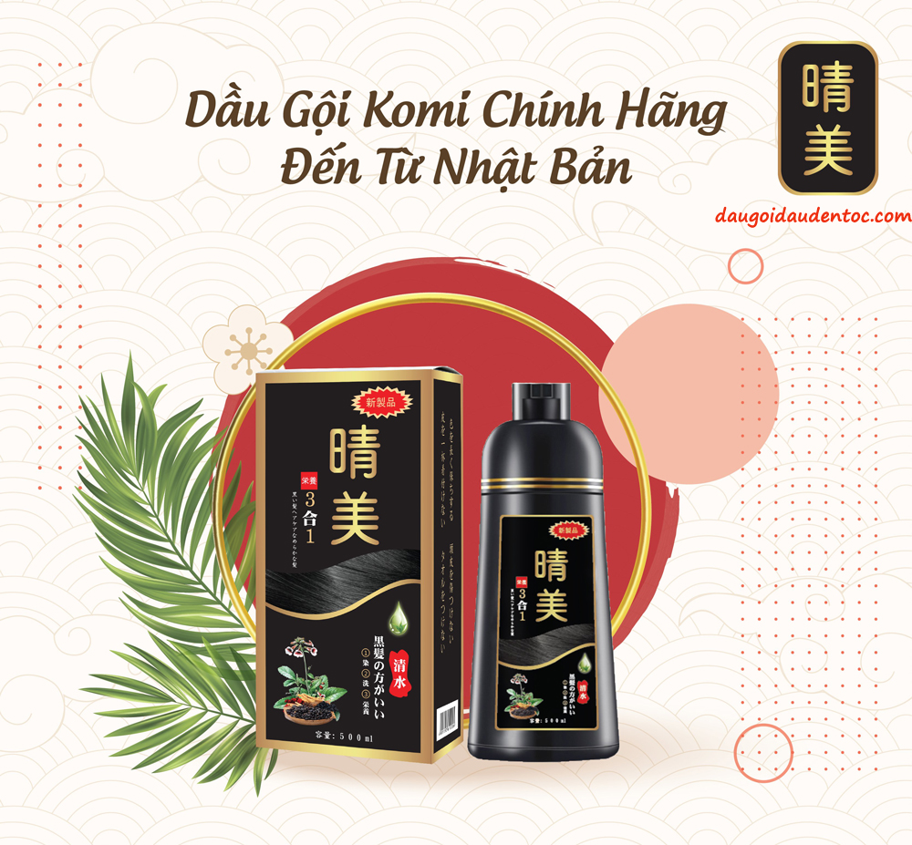 KOMI - DẦU GỘI PHỦ BẠC THẢO DƯỢC ĐEN TÓC - 500ML