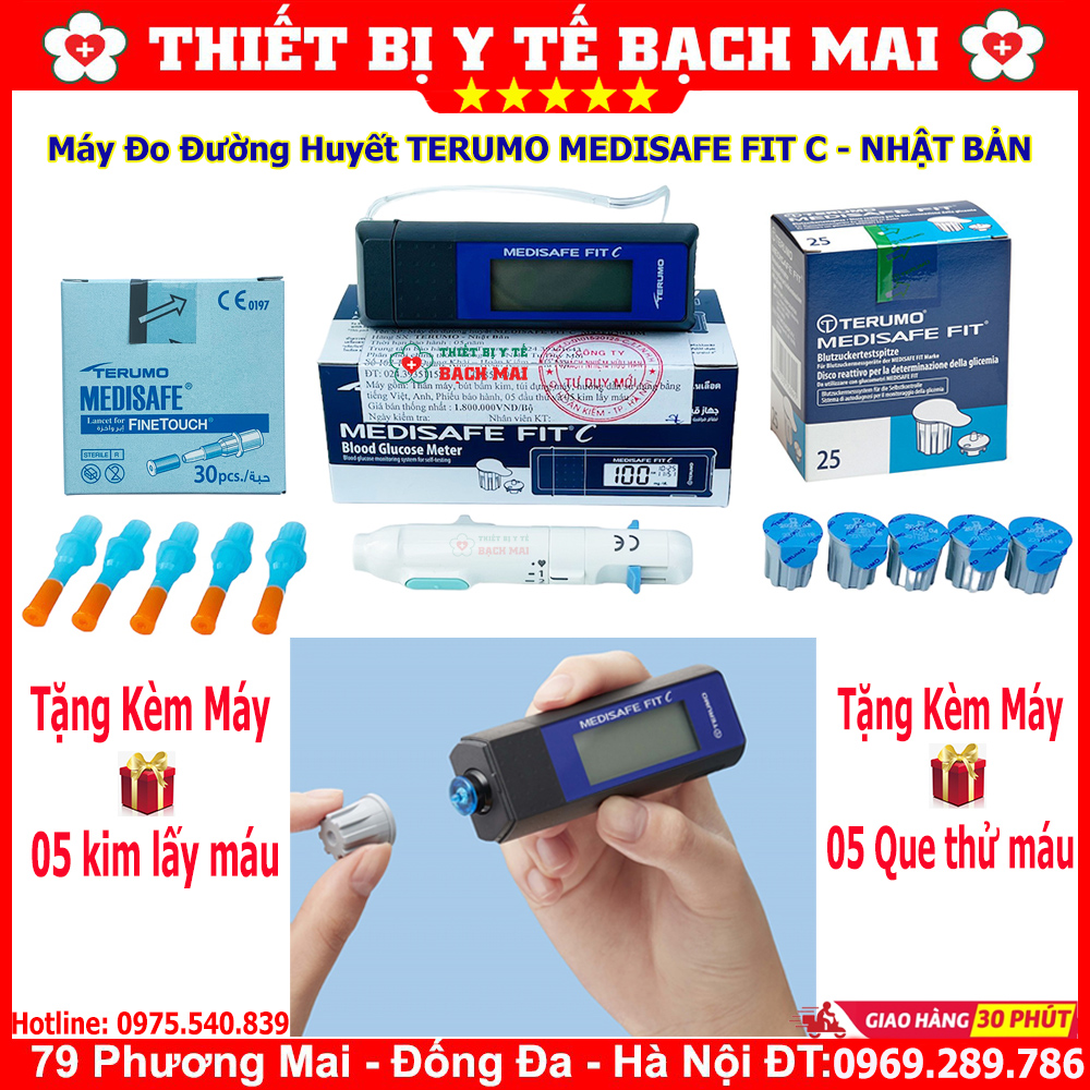 Máy đo đường huyết terumo medisafe fit c - nhật bản