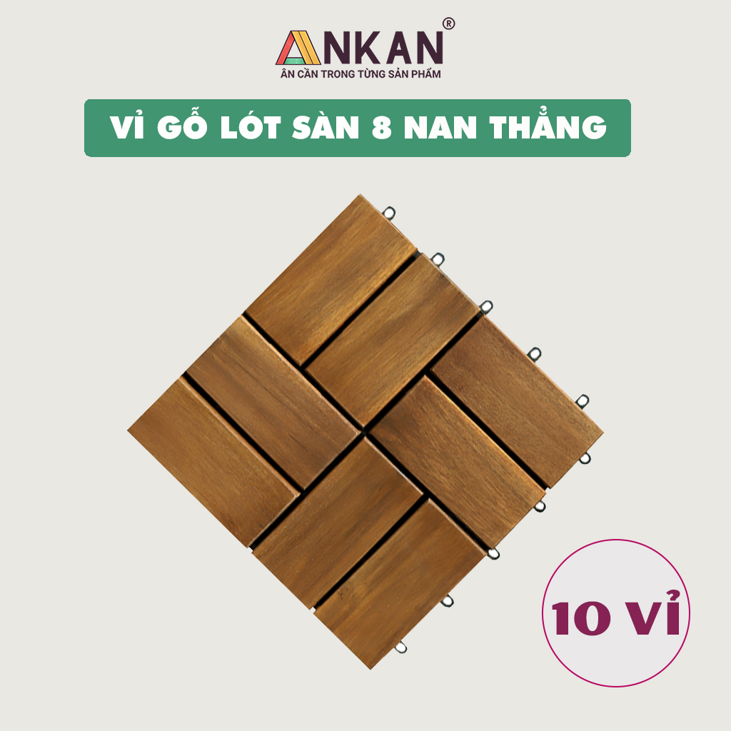 Vỉ Gỗ Lót SànThiết Kế Mới 2023 Loại 8 Nan Lớn, Tiêu Chuẩn Châu Âu, Lót Sàn Nhà Tắm, Sân Vườn, Chống Nóng Sân Thượng