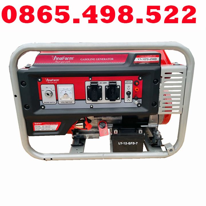 Máy phát điện chạy xăng 3kw vinafarm vn-mpd-4500d đề