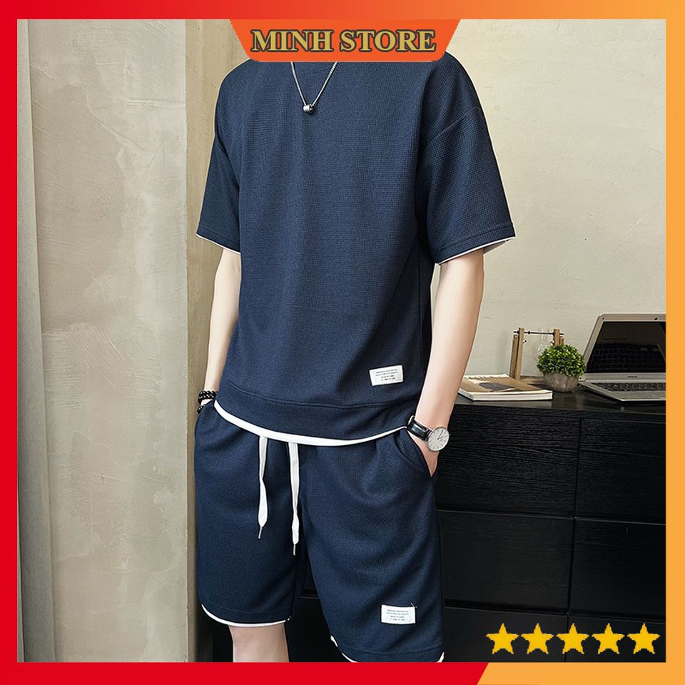 Bộ Thể Thao Nam Mặc ở Nhà Chất  liệu Tổ Ong cao cấp, Đồ Thể Thao Nam Mùa Hè Co Giãn Thời Trang BO08 - MINHSTORE6666