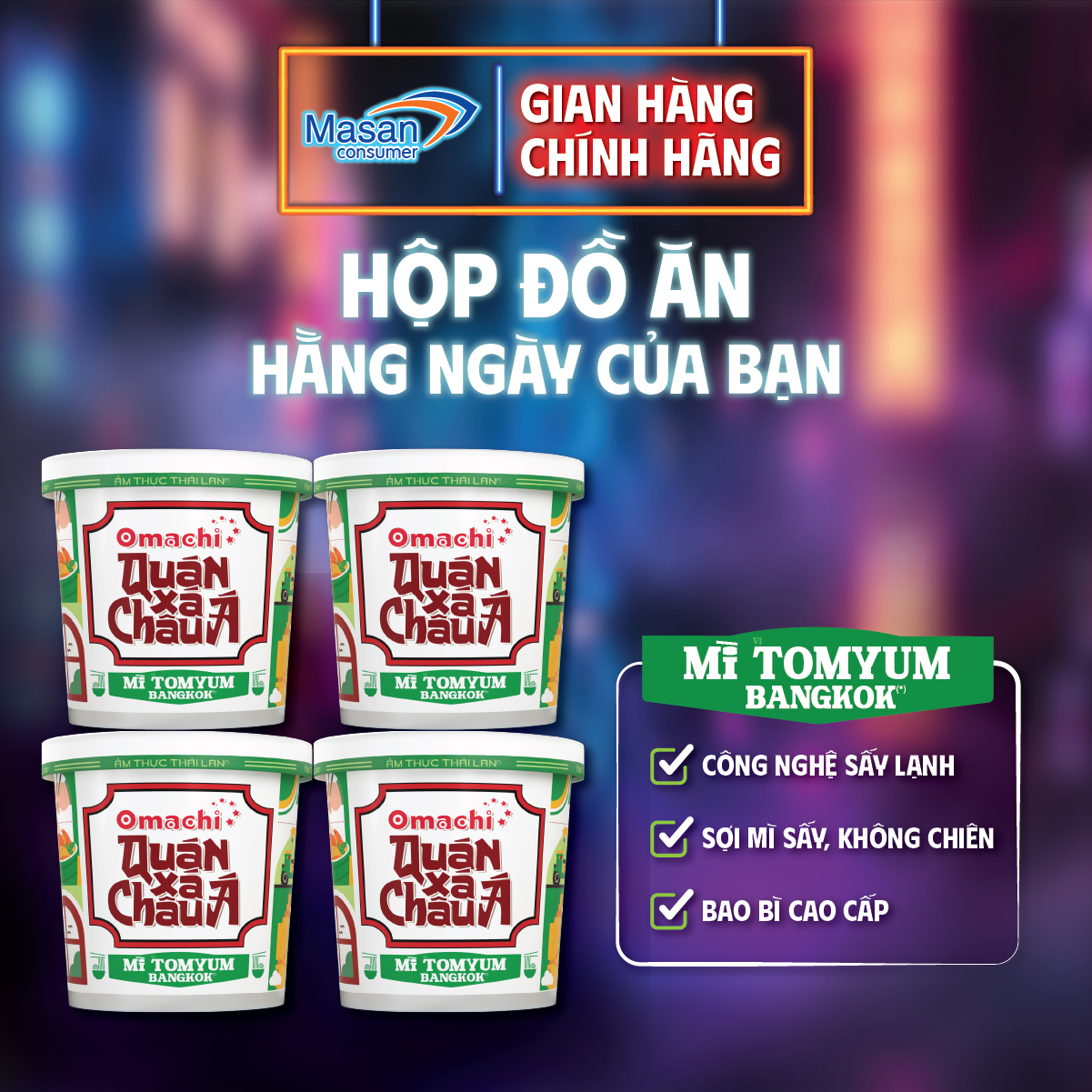 [Chọn Món] Combo 4 Hộp đồ ăn Omachi Quán Xá Châu Á