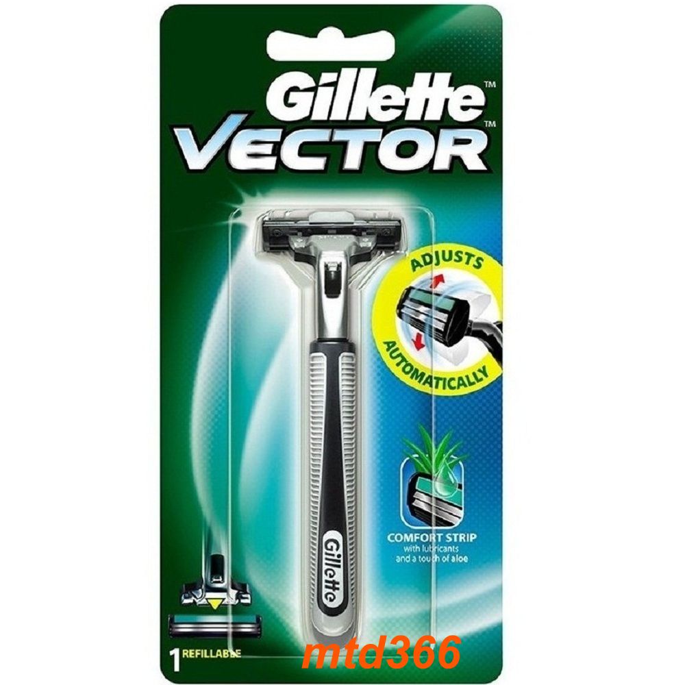 Bộ cần và lưỡi dao cạo râu kép gillette vector.