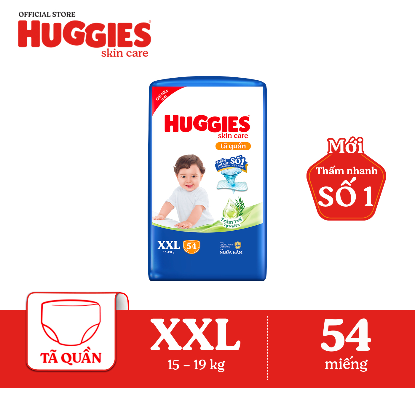[Gift] Tã quần Huggies Super Jumbo XXL54 - số miếng thay đổi theo tùy đợt