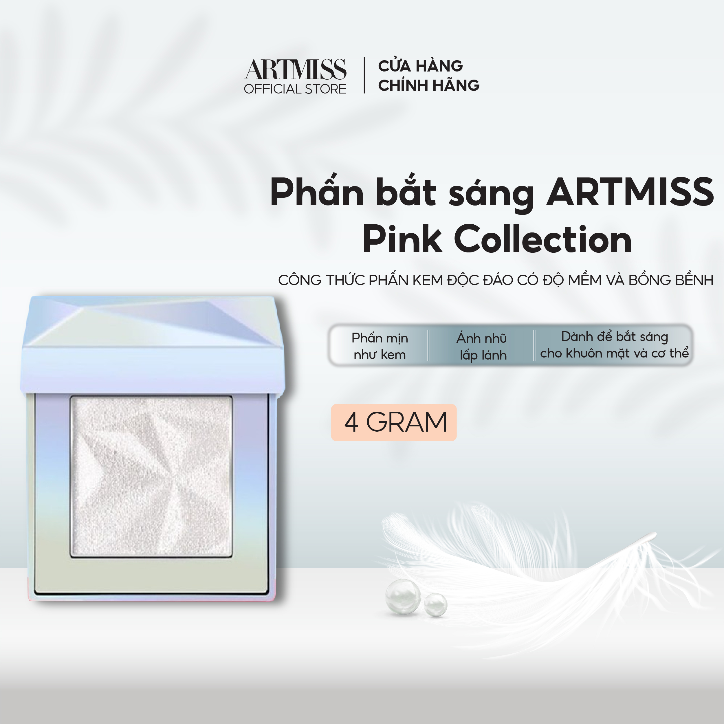 Phấn bắt sáng ARTMISS Pink Collection trang điểm nổi bật 4g