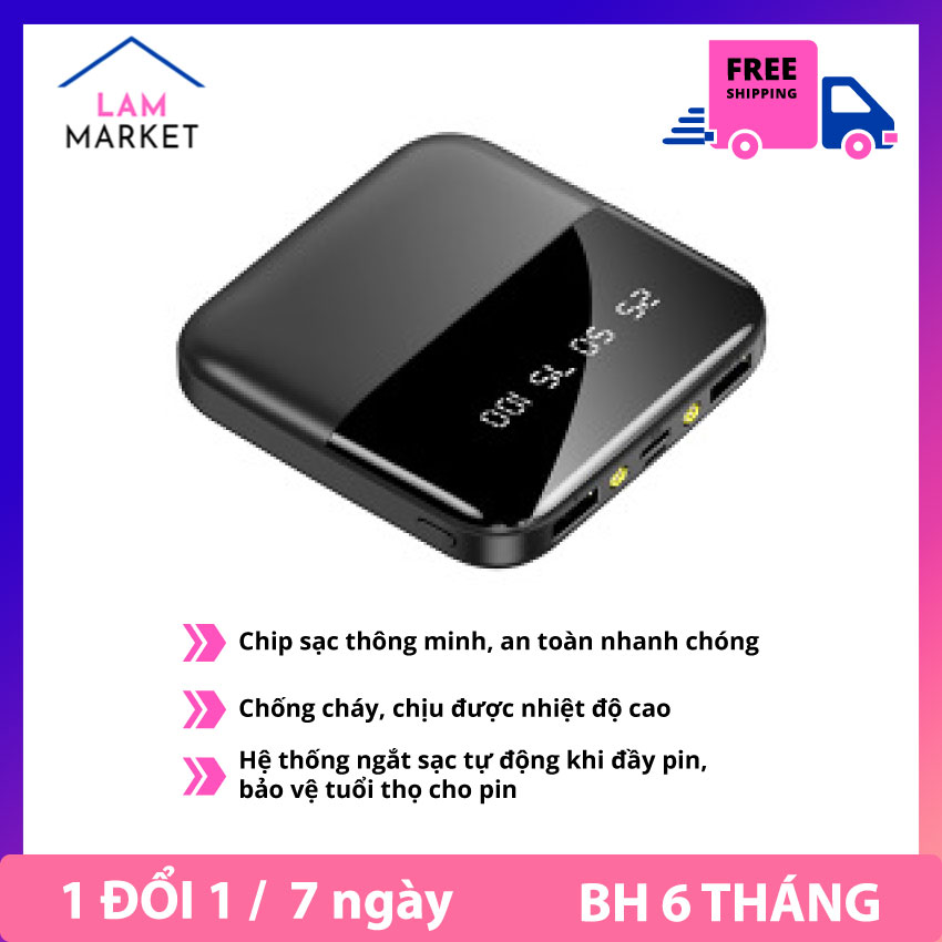 [HCM]Pin Sạc Dự Phòng 20000mah đa cổng Pin Sạc Dự Phòng 20000mah đa năng Pin sạc dự phòng 20000mAh dùng cho Iphone Samsung Ankle được bảo hành bởi LAMMARKET