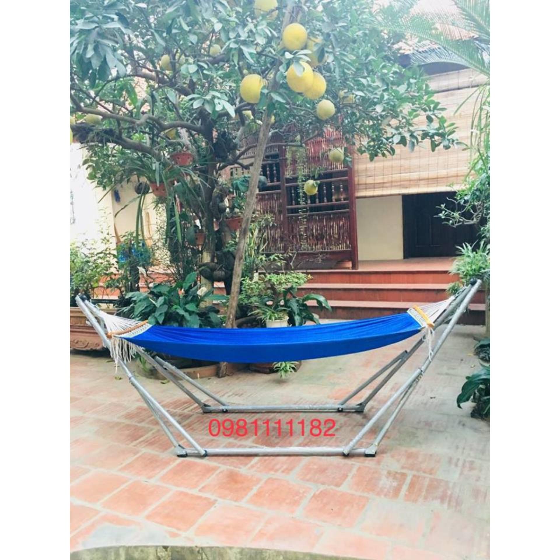 Bộ võng xếp tiến đạt cỡ lớn sơn tĩnh phi 32 kèm lưới cán gỗ