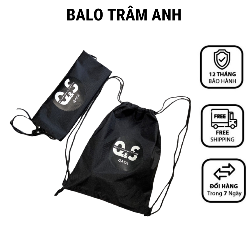 Túi rút thể thao QASA túi tập gym đi bơi Balo dây rút tiện ích đựng giày đa năng tiện lợi chống nước