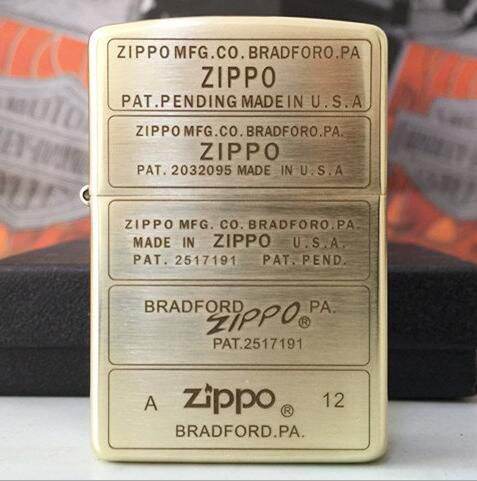 Bật lửa zippo đồng nguyên khối mẫu cổ 5 mộc đáy .