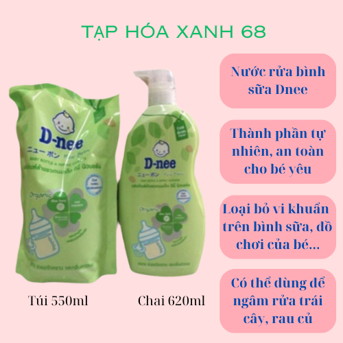 Nước rửa bình sữa dnee organic chính hãng thái lan 550ml