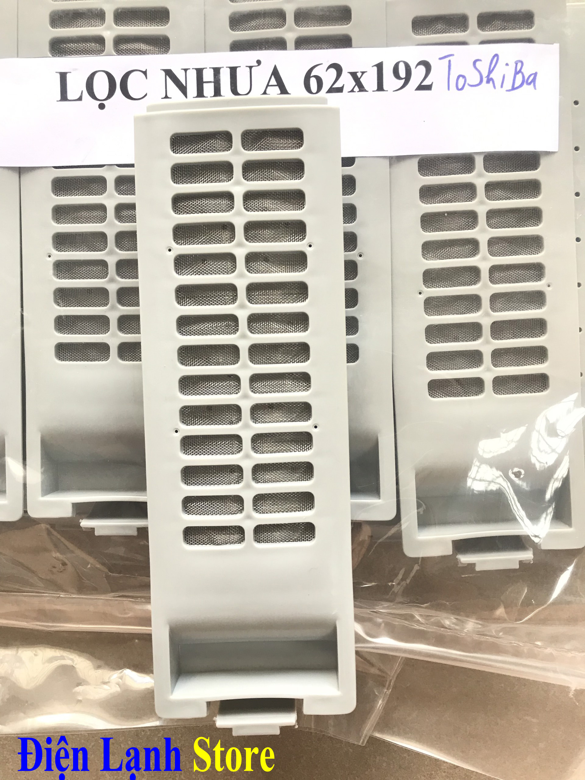 Lưới lọc máy giặt TOSHIBA hộp nhựa loại tốt kích thước 192mm x 62mm