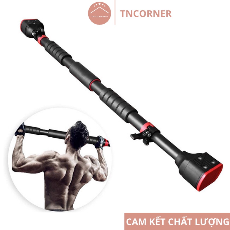 Xà đơn gắn cửa, treo tường thế hệ mới, kích thước 93-140cm, chốt chống xoay cải tiến không cần khoan ốc vít