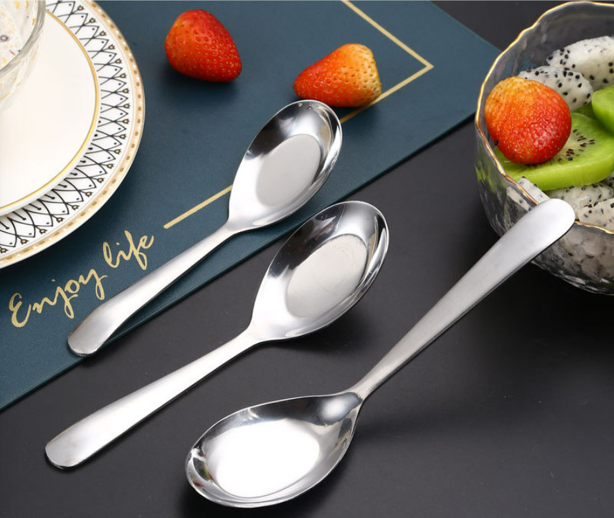 HÀNG CAO CẤP Combo 2 THÌA ĂN CƠM MUỖNG SOUP DÁNG BẦU BẰNG INOX DÀY DẶN SIÊU ĐẸP - thìa inox ăn phở - thìa muỗng INOX 304 Cao Cấp