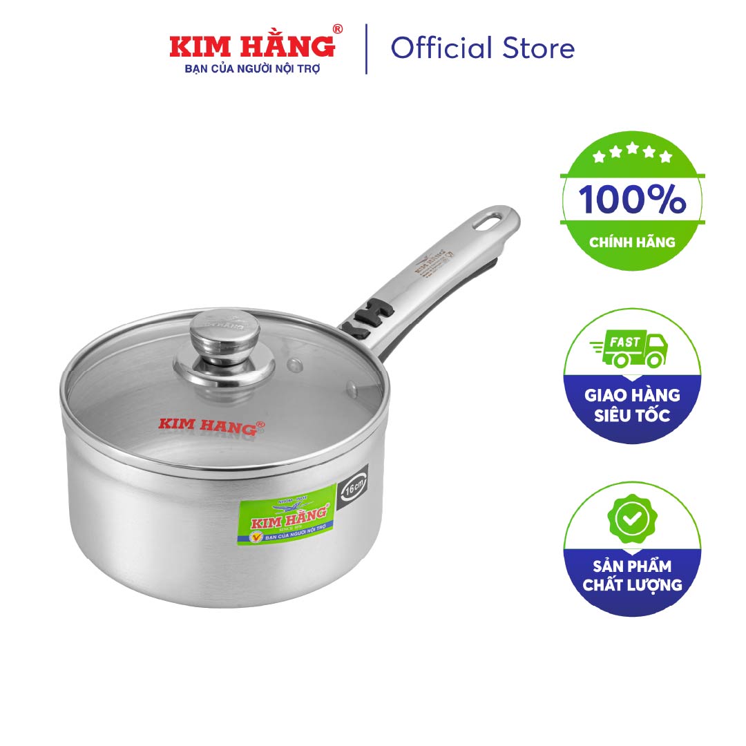 Nồi Khuấy bột BDG nhôm Kim Hằng nắp kiếng cường lực trong suốt, đáy từ