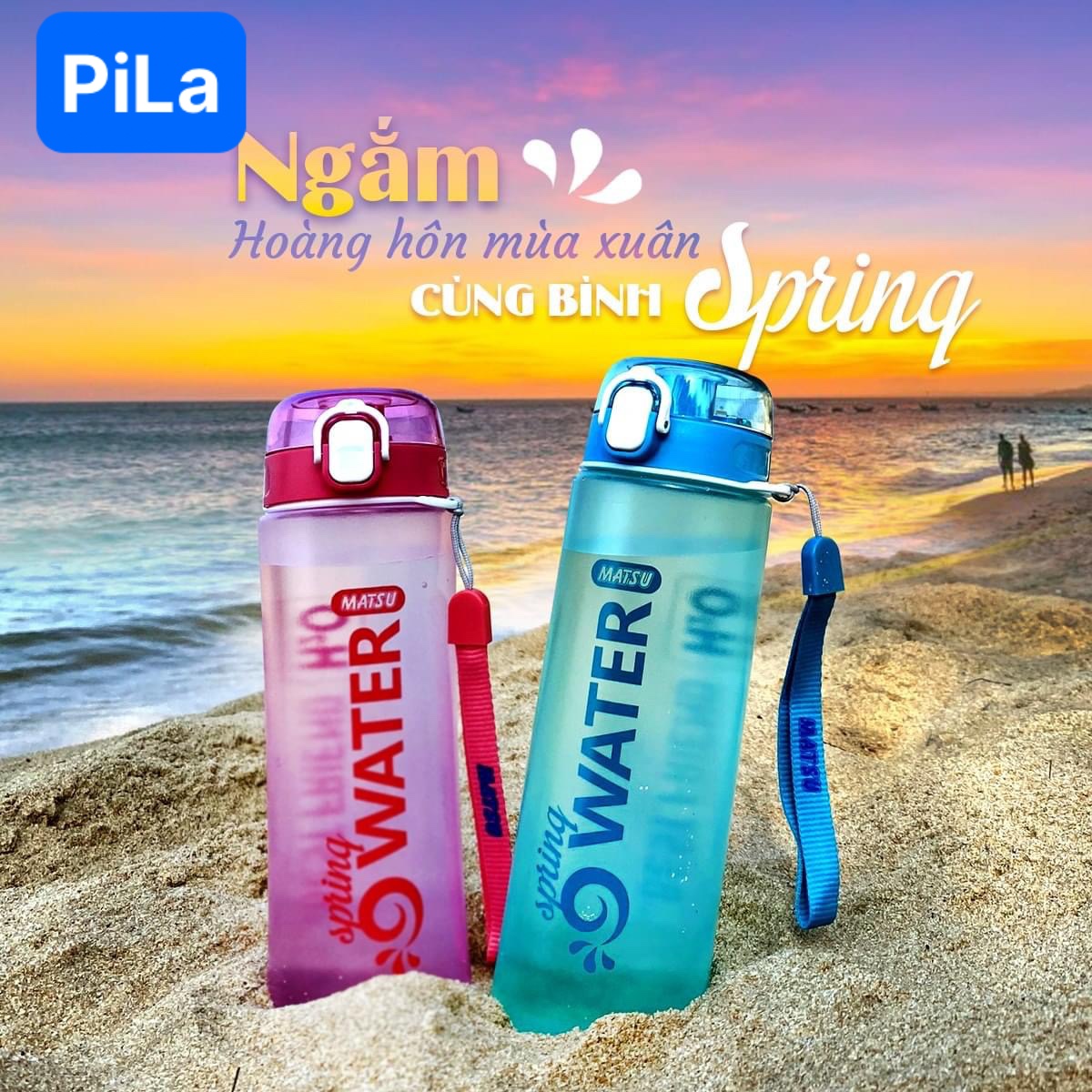 Bình nước nắp bật spring 500ml bình nước tập gym bình nước học sinh