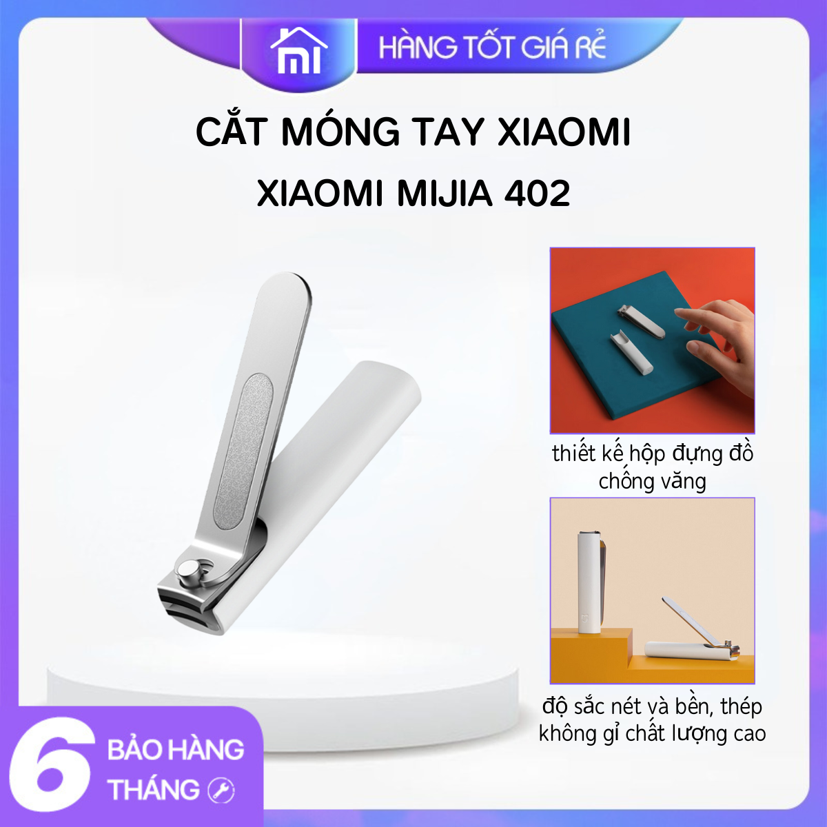 Cắt móng tay xiaomi mjzjd001qw sắc nét, bền, chống rỉ - mijia