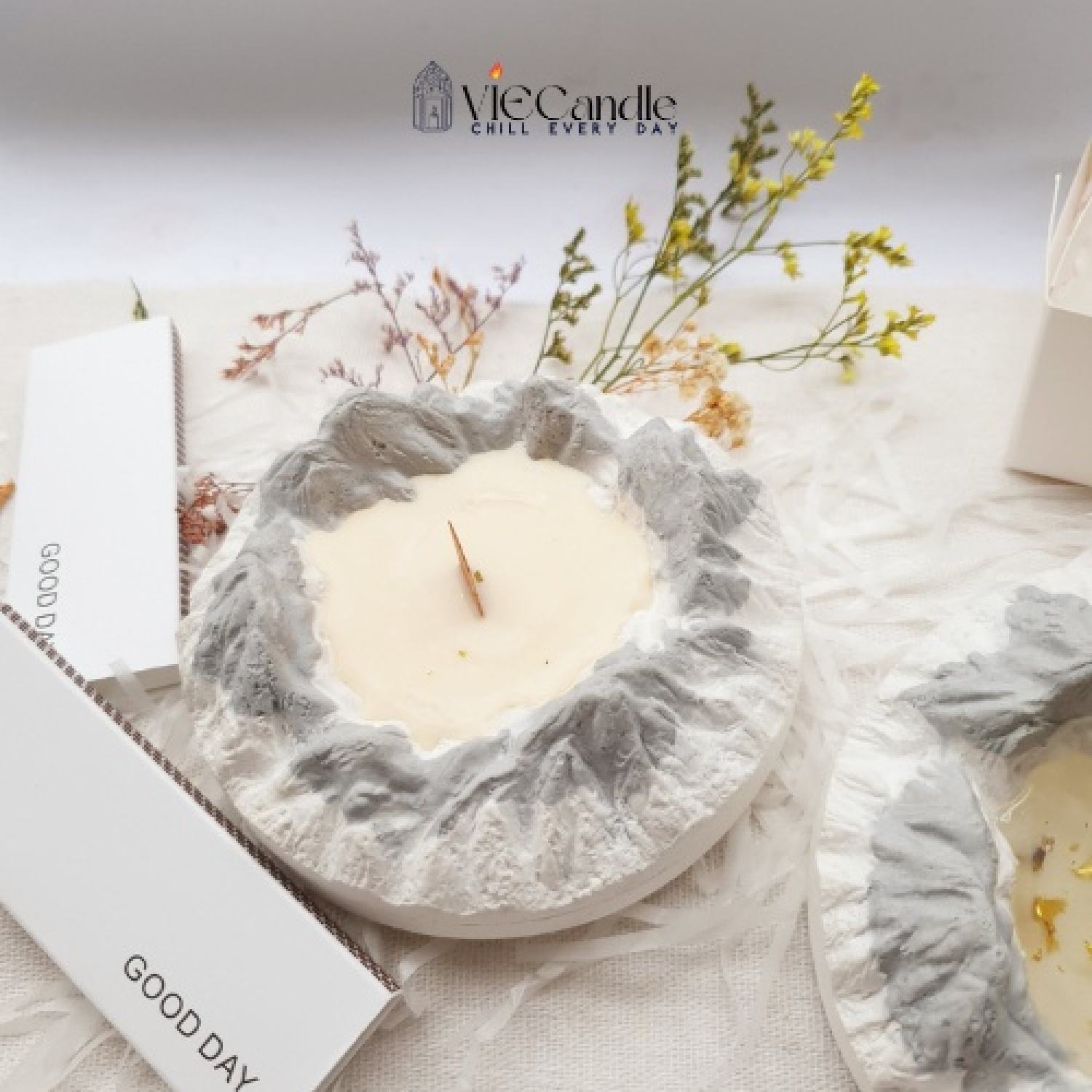 Nến thơm mesmeric sáp dừa núi đá khuếch tán tinh dầu không khoi' decor quà tặng cao cấp