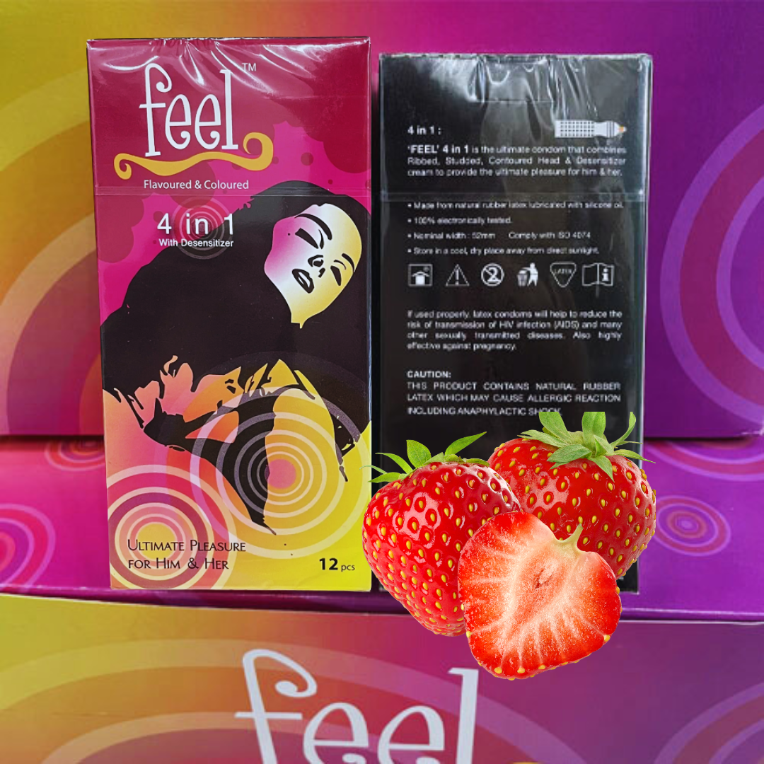 Bao cao su Feel 4in1 hộp 12 bao - Bao cao su kéo dài thời gian quan hệ