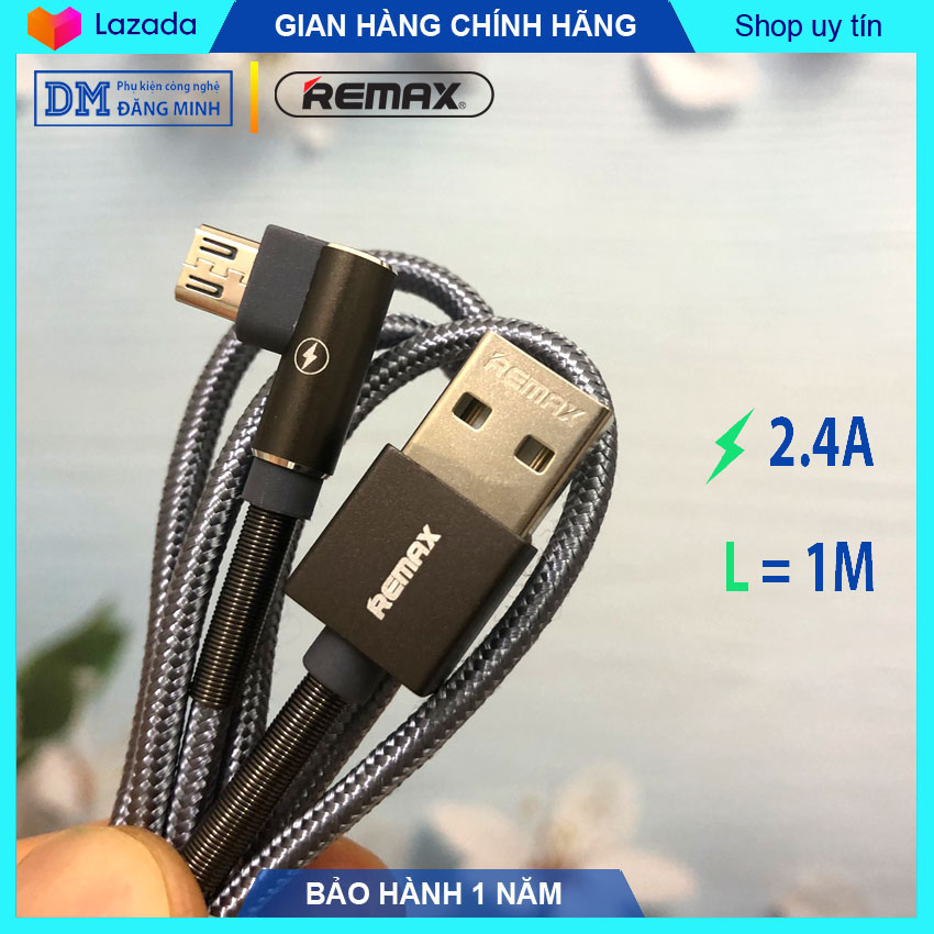Dây sạc Samsung chính hãng Remax cáp sạc Micro USB Rc-119m sạc nhanh 2.4A truyền dữ liệu 480Mbps phù hợp các loại android Samsung Oppo, LG, Vivo, Huewei, Xiaomi