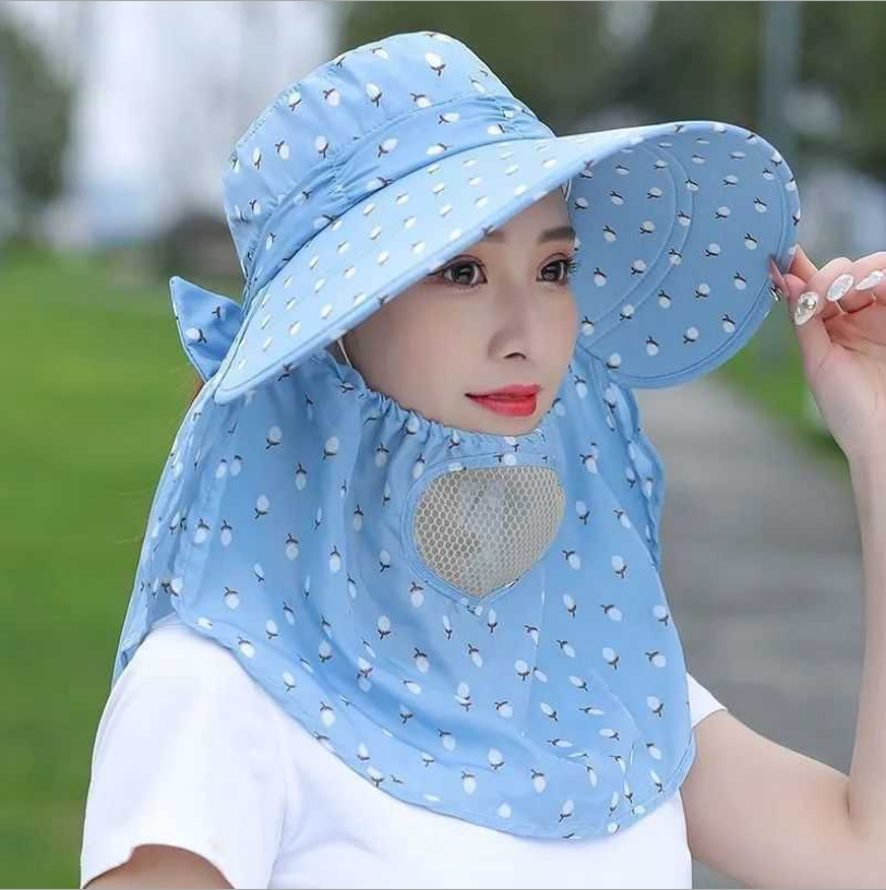 Nón đội chống nắng có khẩu trang màng lưới mẫu mới siêu đẹp