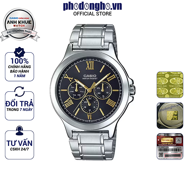 Đồng hồ nam dây kim loại casio anh khuê mtp-v300d-1a2udf