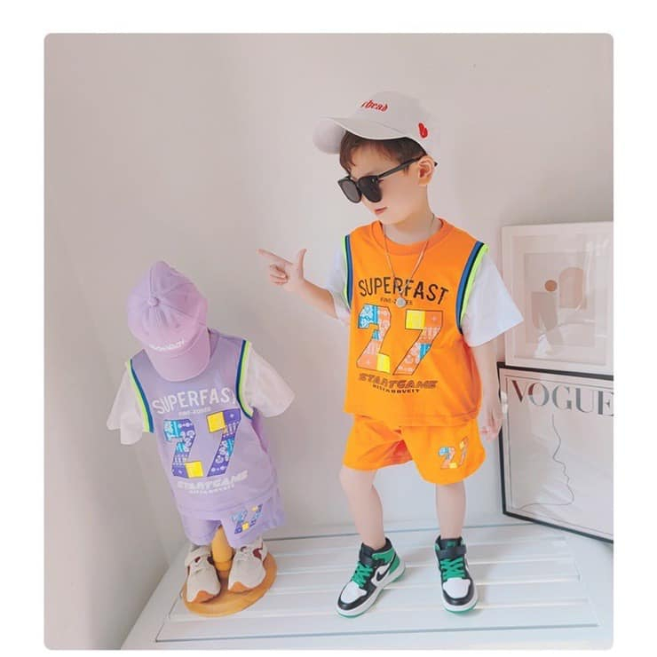 Bộ quần áo bé trai bóng rổ 1 - 6 tuổi