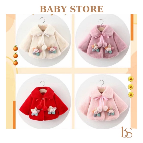 Áo khoác lông qc cho bé gái 7-14kg