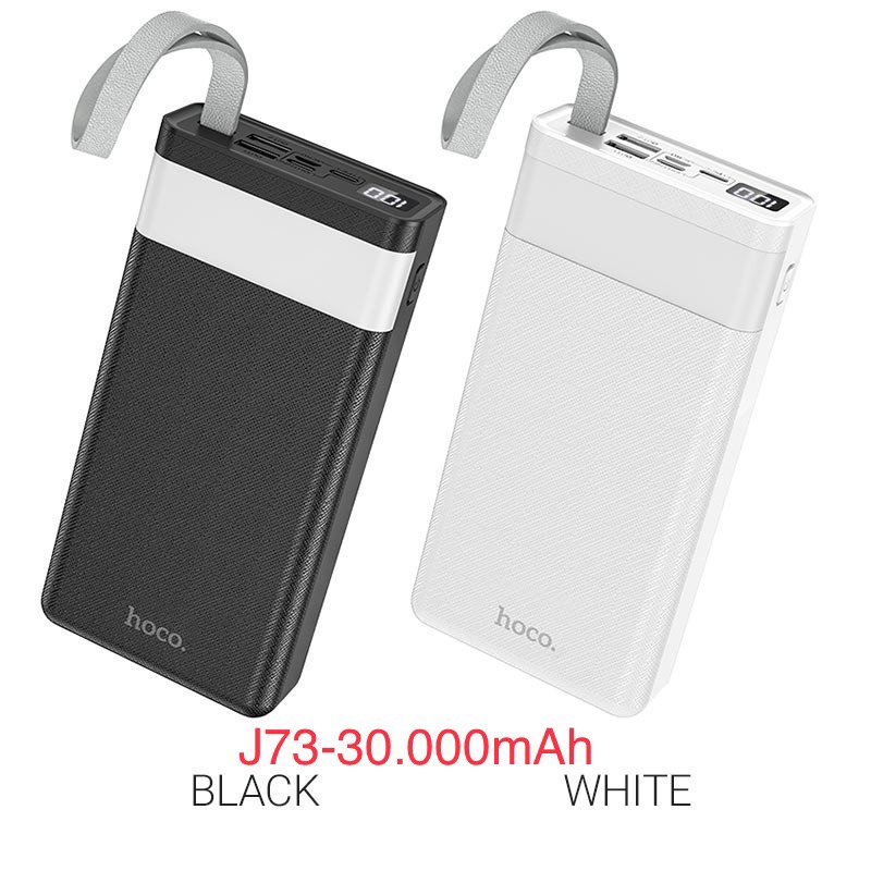 Pin sạc dự phòng Hoco J73 Powerful 30000mAh 2 cổng input, 3 cổng output, đèn pin siêu sáng - Hàng ch