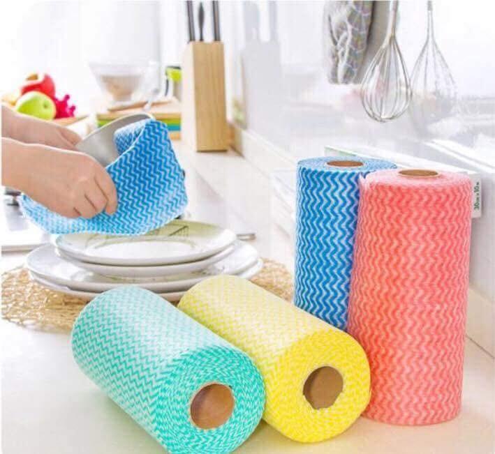 Combo 3 cuộn khăn lau đa năng loại đẹp,giấy lau, đồ dùng phòng bếp, vệ sinh nhà cửa, cuộn giấy lau