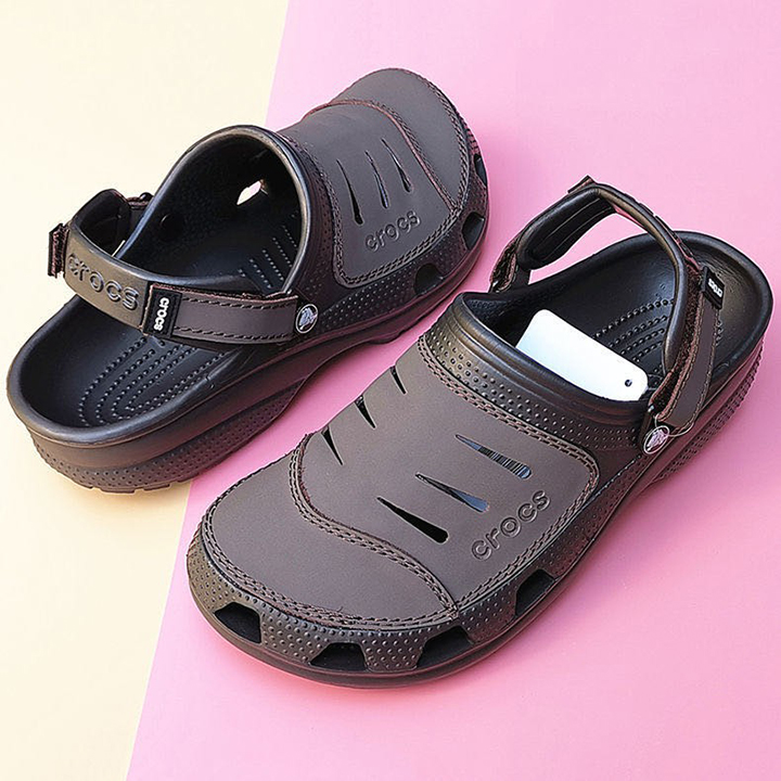 Giày sục crocs chuẩn xịn, chống hôi chân, nhựa tế bào êm, mềm, đúc liền  khối siêu bền, đi mưa, lội nước, đi biển Yukon Sport Clog màu nâu |  