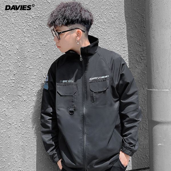 Áo khoác nam dù đen 2 Box Reboot local brand Davies.