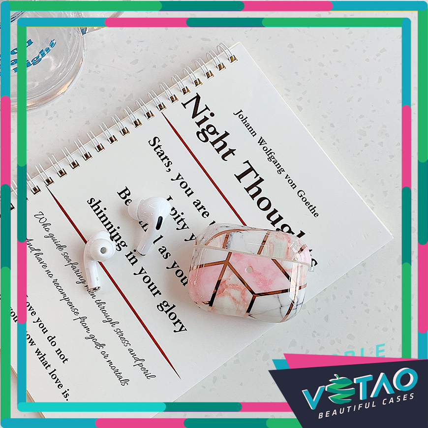 Airpods pro case, ốp bảo vệ dành cho airpods pro - vân đá ô nhỏ