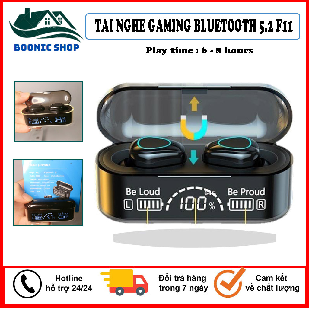 🎁 bluetooth 5.2 - gaming 🎁 tai nghe bluetooth gaming f11 - bluetooth 5.2 - xuyên âm - kèm cáp sạc - chống ồn - kháng nước ip67 - sử dụng 8 giờ - tai nghe gaming không dây