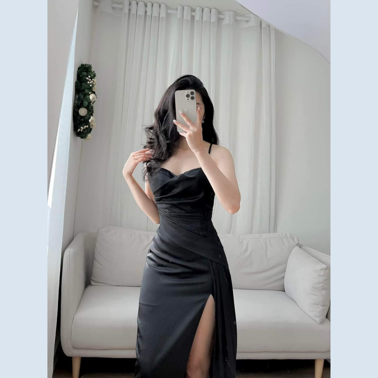 Đầm body khoét ngực xẻ tà 2, bên | Shopee Việt Nam